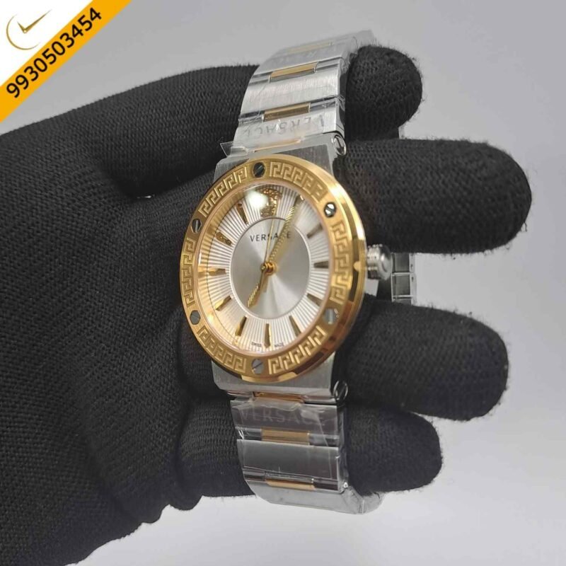 Versace VEVH00620 Greca Logo Dual Tone Silver Dial Store Quality Swiss Watch - Image 2