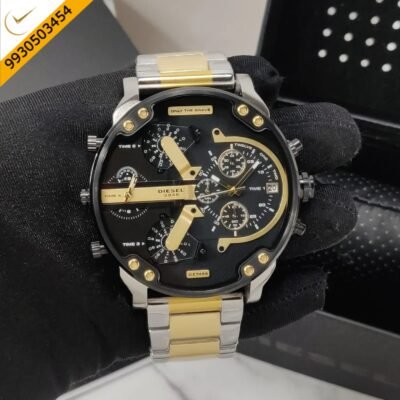 Diesel Big Daddy 2.0 Dz-7459 Black Dial Dual Tone Strap Swiss Watch