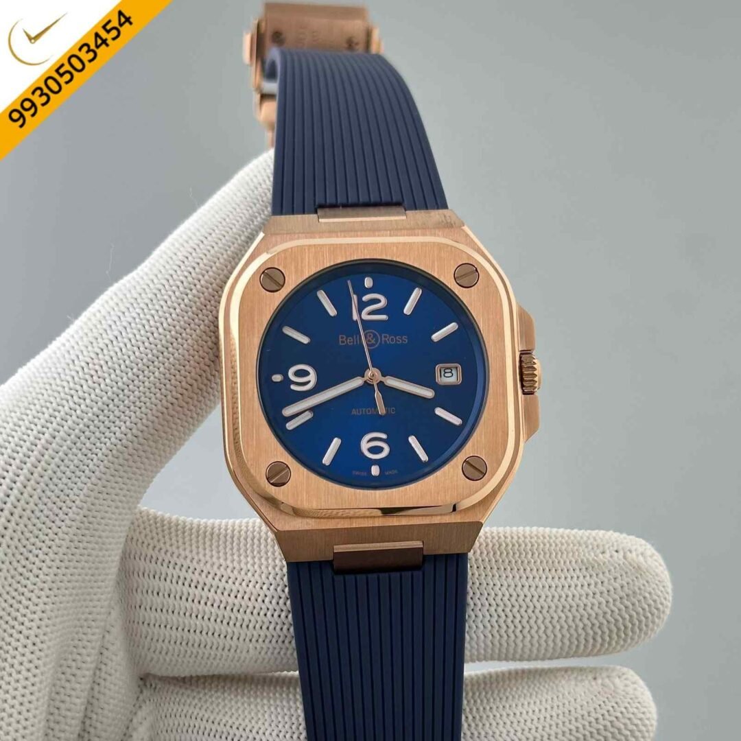Bell & Ross Urban Blue Dial Silicone Strap Automatic Watch