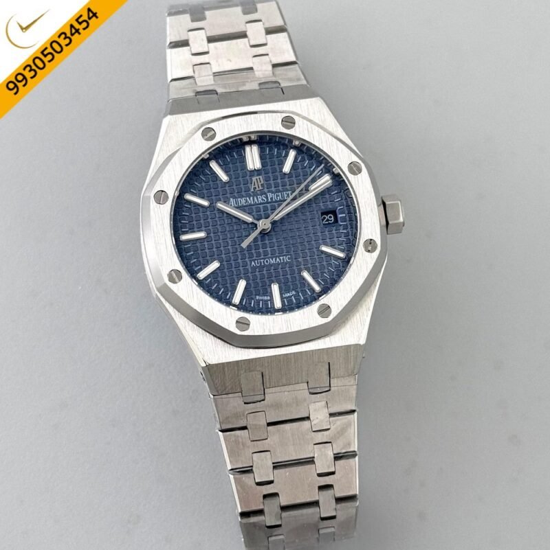 Audemars Piguet Royal Oak Silver Blue Dial Swiss Automatic Watch - Image 2