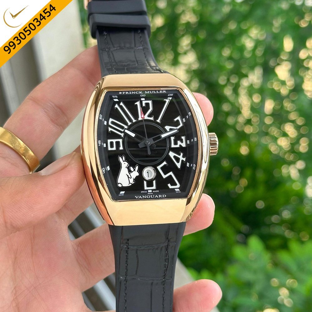 Franck Muller Vanguard Shag Rabbits Rose Gold-Black Dial Swiss Automatic Watch