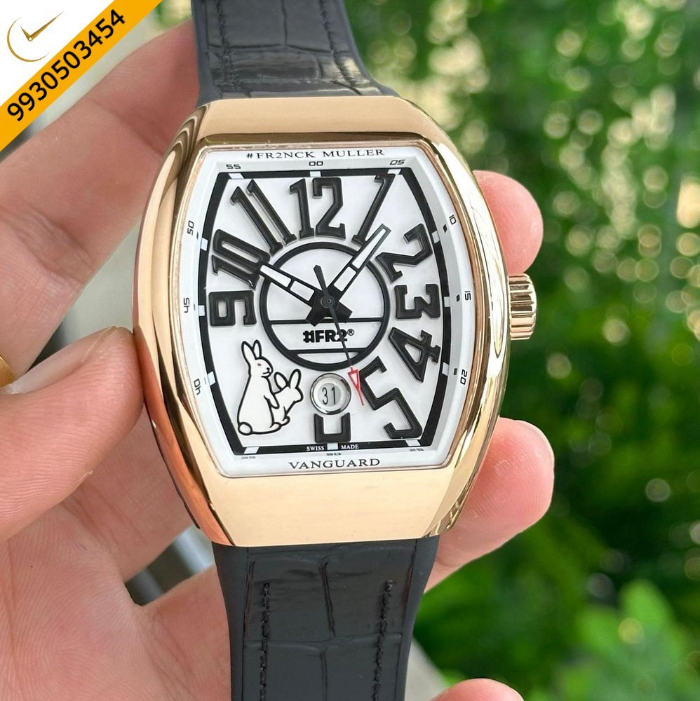 Franck Muller Vanguard Shag Rabbits Rose Gold-White Dial Swiss Automatic Watch