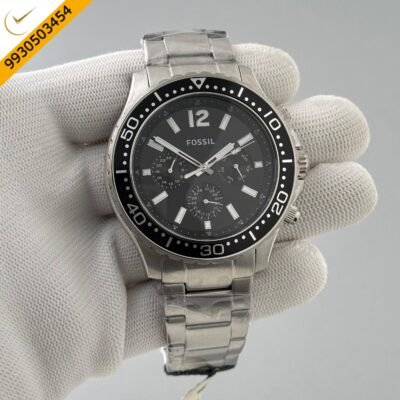 Fossil Bannon Steel Black Dial Swiss Watch