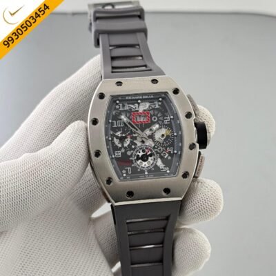 Richard Mille RM011 Silver Grey Dial With Grey Rubber Strap Swiss Automatic Watch