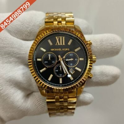 Michael Kors Full Gold Black Dial Chronograph Watch