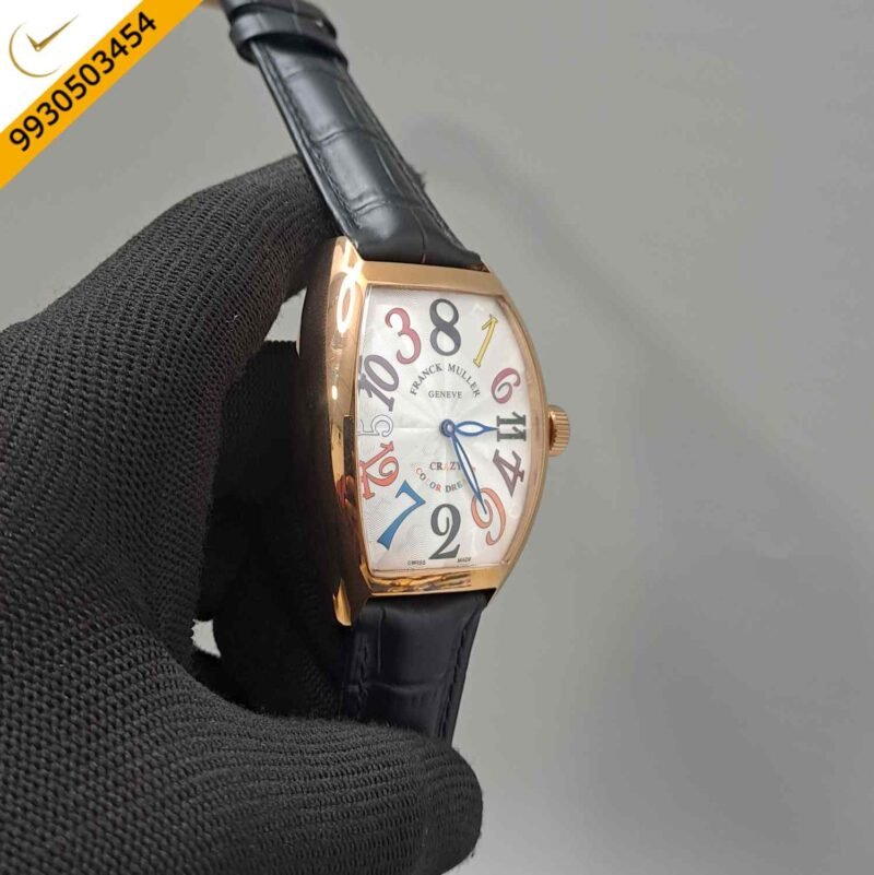 Franck Muller Crazy Hours Color Dreams Rose Gold White Dial Swiss Automatic Watch - Image 3