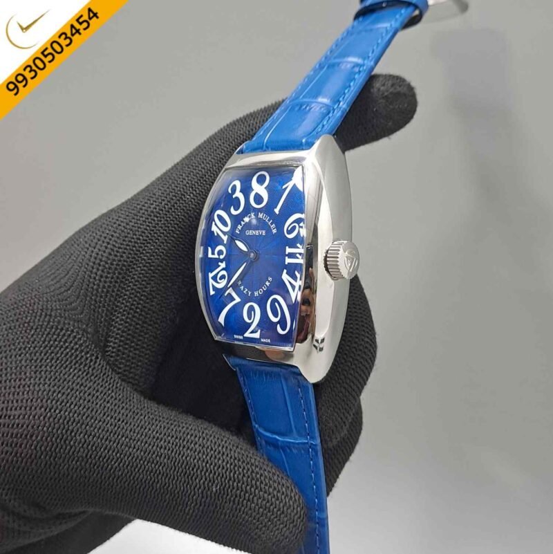 Franck Muller Crazy Hours Silver Full Blue Swiss Automatic Watch - Image 2