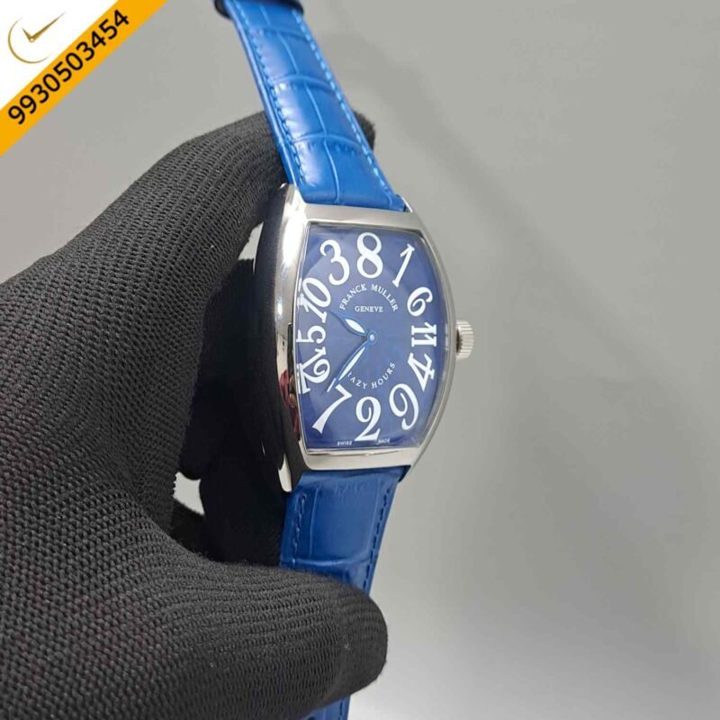 Franck Muller Crazy Hours Silver Full Blue Swiss Automatic Watch - Image 3