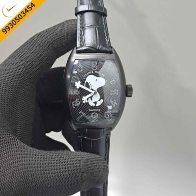 Franck Muller x Bamford Crazy Hours Snoopy  Full Black Edition Swiss Automatic Watch