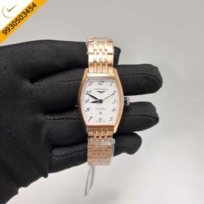 LONGINES EVIDENZA Full Rose Gold Steel White Dial Swiss Watch