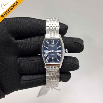 LONGINES EVIDENZA Steel Black Roman Marking Dial Swiss Watch