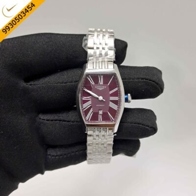 LONGINES EVIDENZA Steel Purple Roman Marking Dial Swiss Watch