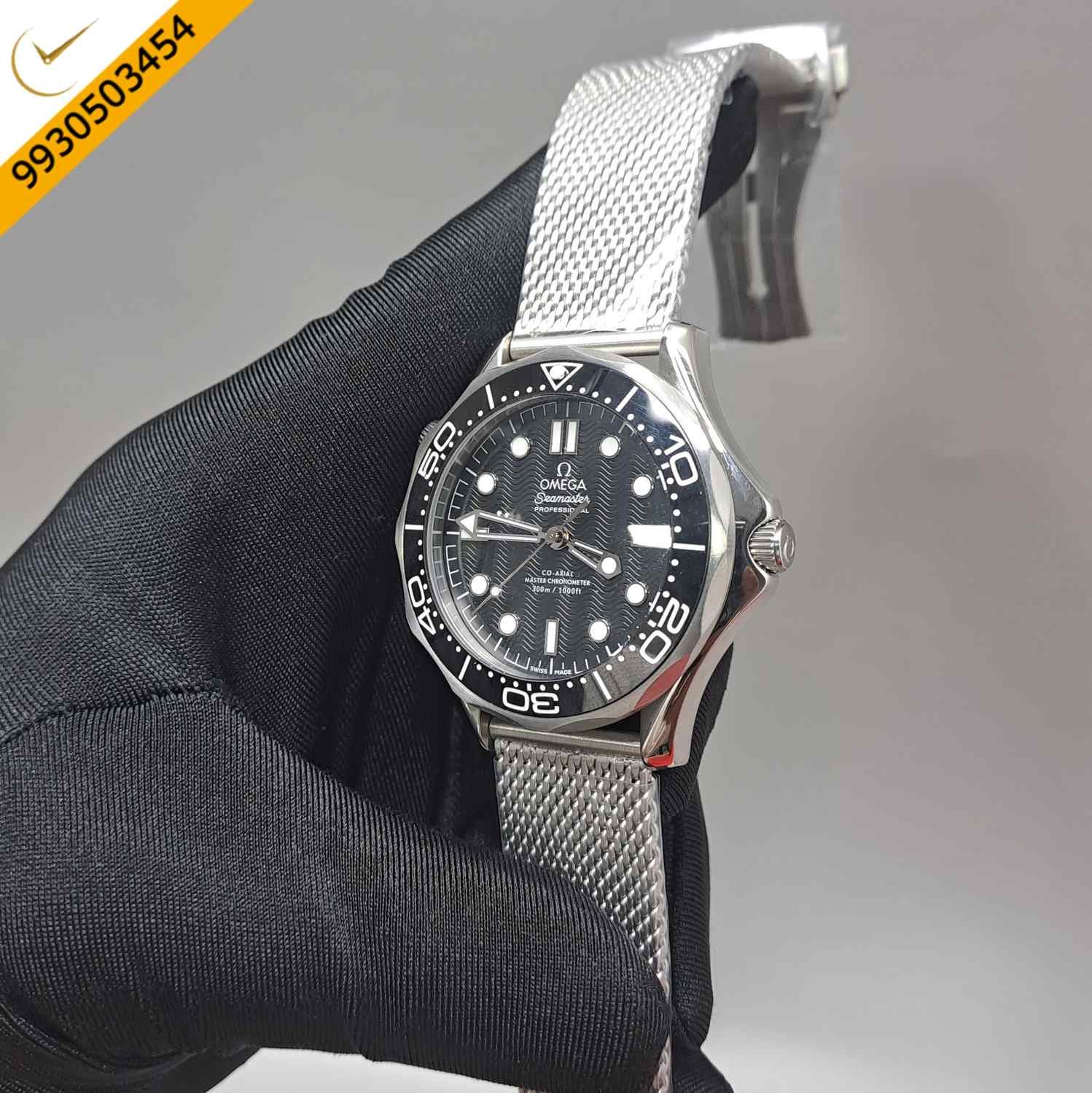 Omega Seamaster Diver 300M Chronometer Steel Black Dial Swiss Automatic Watch - Image 2