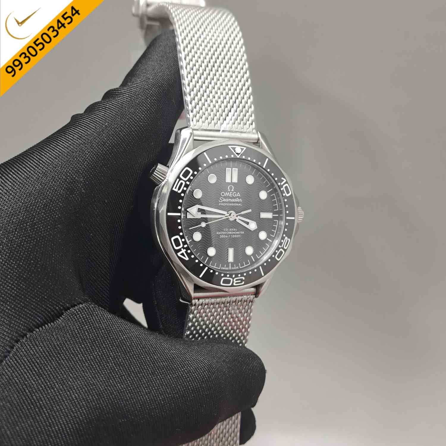 Omega Seamaster Diver 300M Chronometer Steel Black Dial Swiss Automatic Watch - Image 3