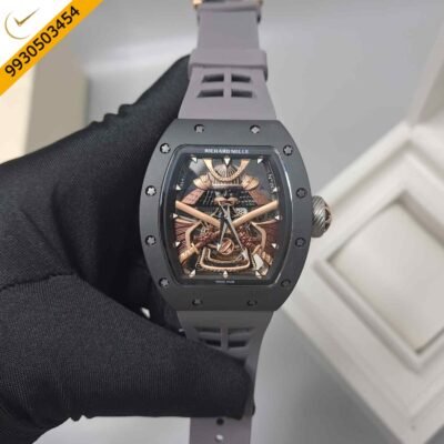 Richard Mille SAMURAI LIMITED Samurai Motif Transparent Dial Carbon TPT Case Black Silicon Strap Swiss Automatic Watch