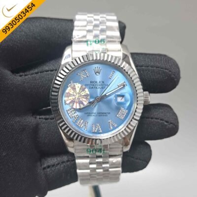 Rolex Datejust Diamond Roman Figure Steel Blue Dial Semi ETA Swiss Automatic Watch