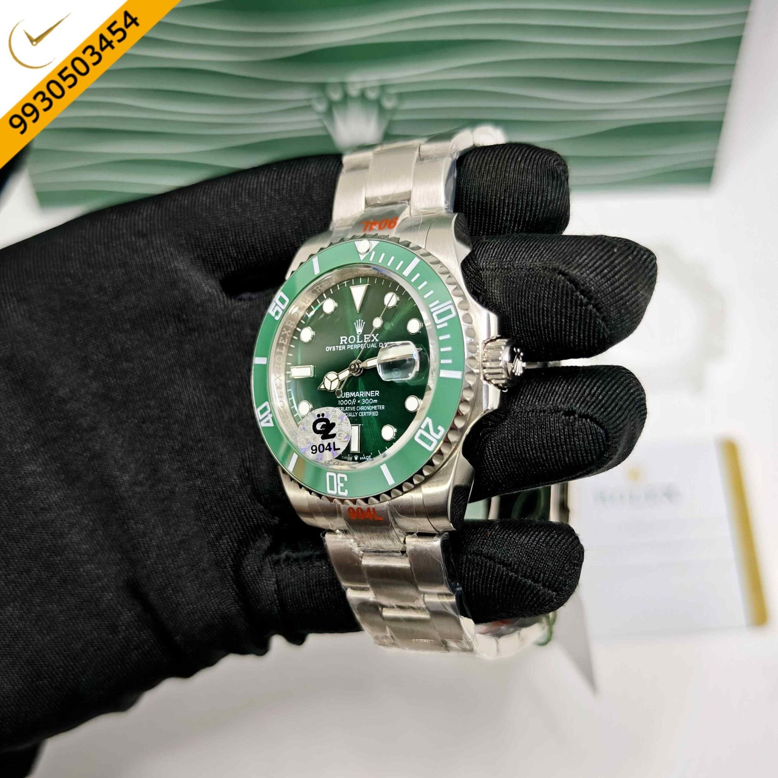 Rolex Submariner Date Steel Green Dial Swiss Semi ETA Automatic Watch (Premium Quality) - Image 2