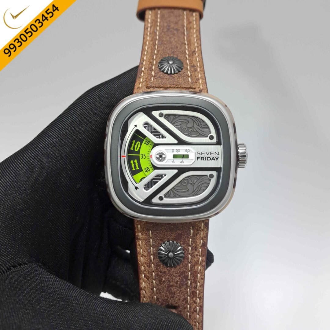 Seven Friday M1B-02 El Charro Stainless Steel Brown Leather Strap Swiss Automatic Watch