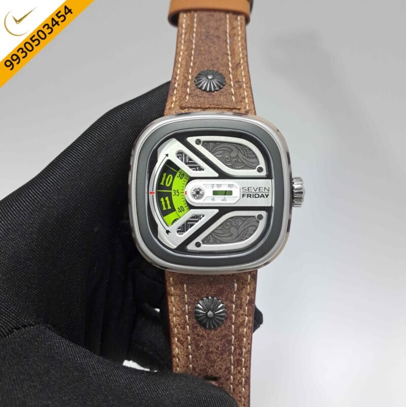 Seven Friday M1B-02 El Charro Stainless Steel Brown Leather Strap Swiss Automatic Watch