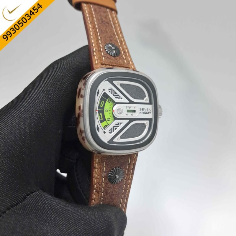 Seven Friday M1B-02 El Charro Stainless Steel Brown Leather Strap Swiss Automatic Watch - Image 3