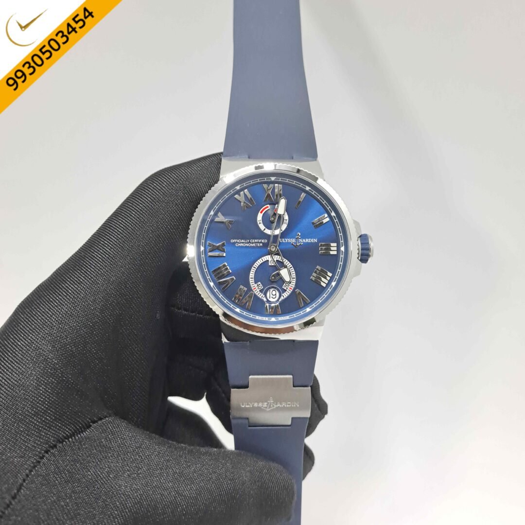 Ulysse Nardin Marine Chronometer Blue Dial Blue Strap Swiss Automatic Watch