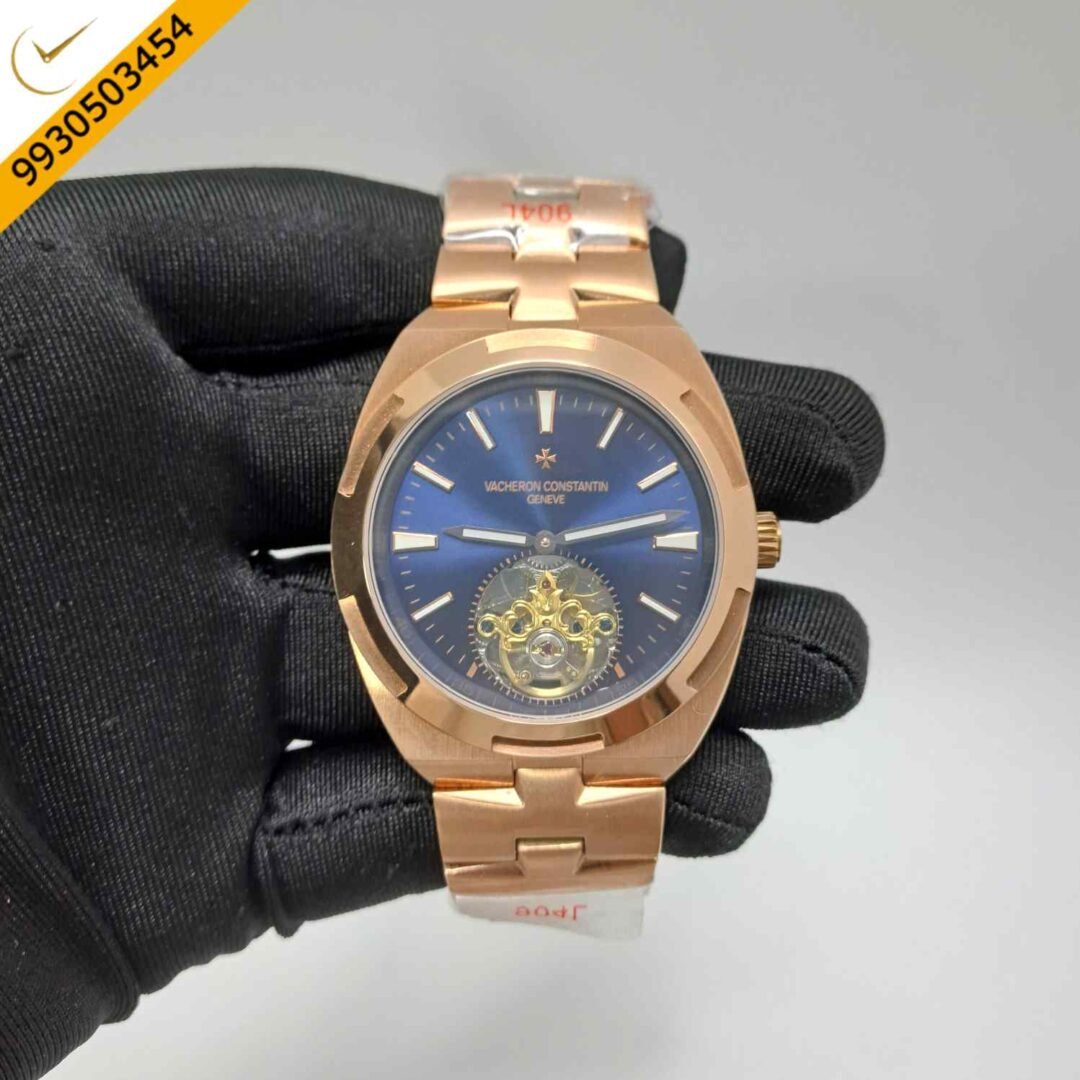 Vacheron Constantin Overseas Tourbillon Rose Gold Blue Dial Swiss Automatic Watch