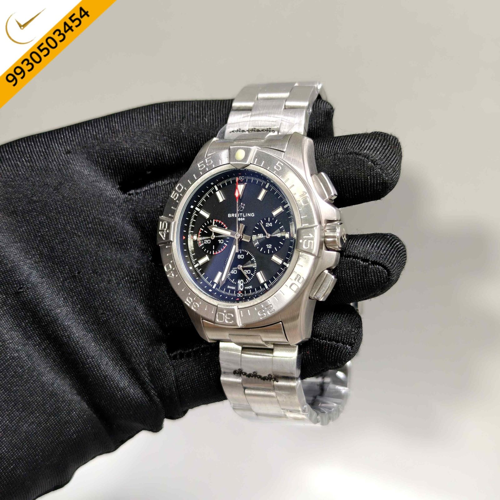 Breitling Avenger B01 Chronograph Steel Black Dial Stainless Steel Strap Swiss Automatic Watch - Image 2