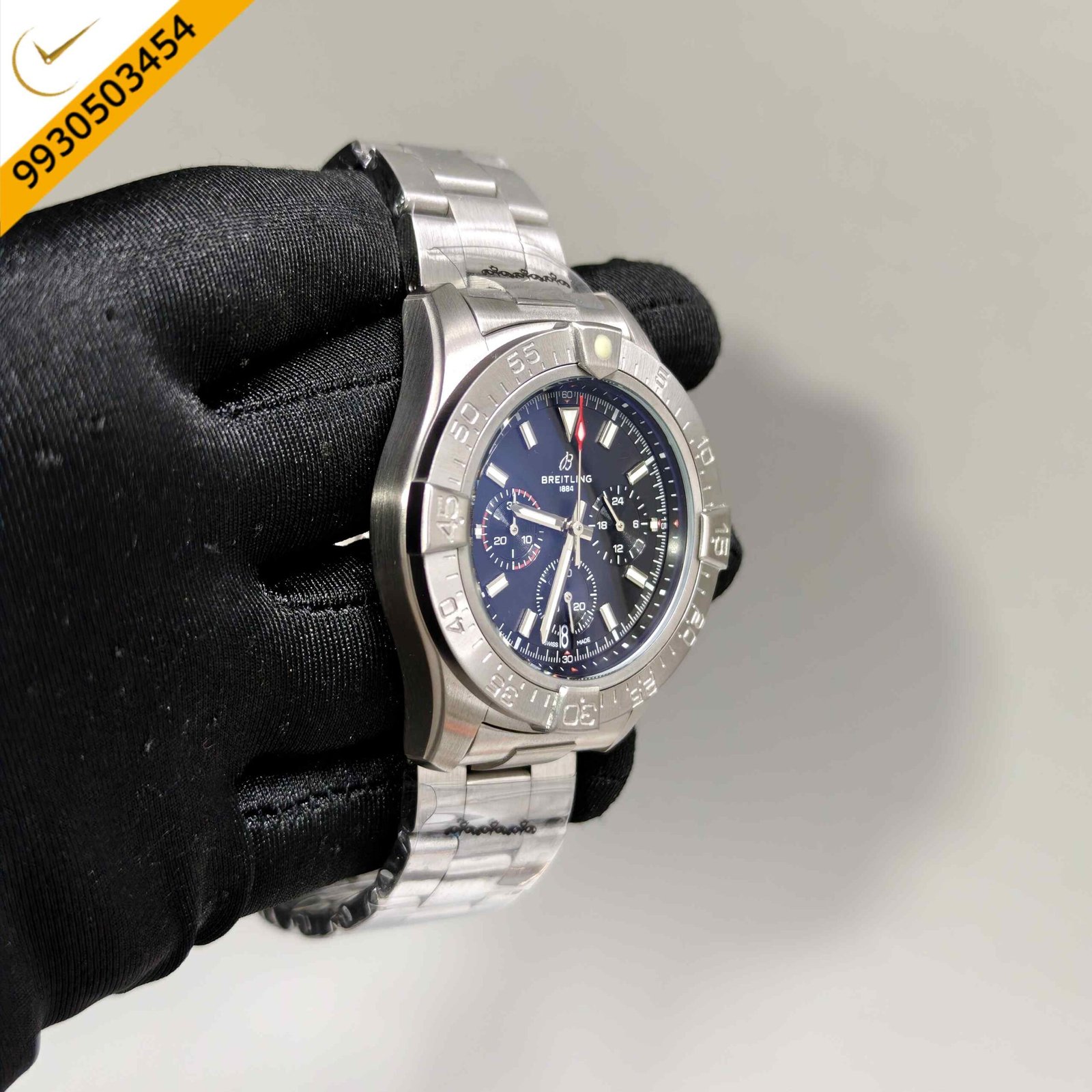 Breitling Avenger B01 Chronograph Steel Black Dial Stainless Steel Strap Swiss Automatic Watch - Image 3