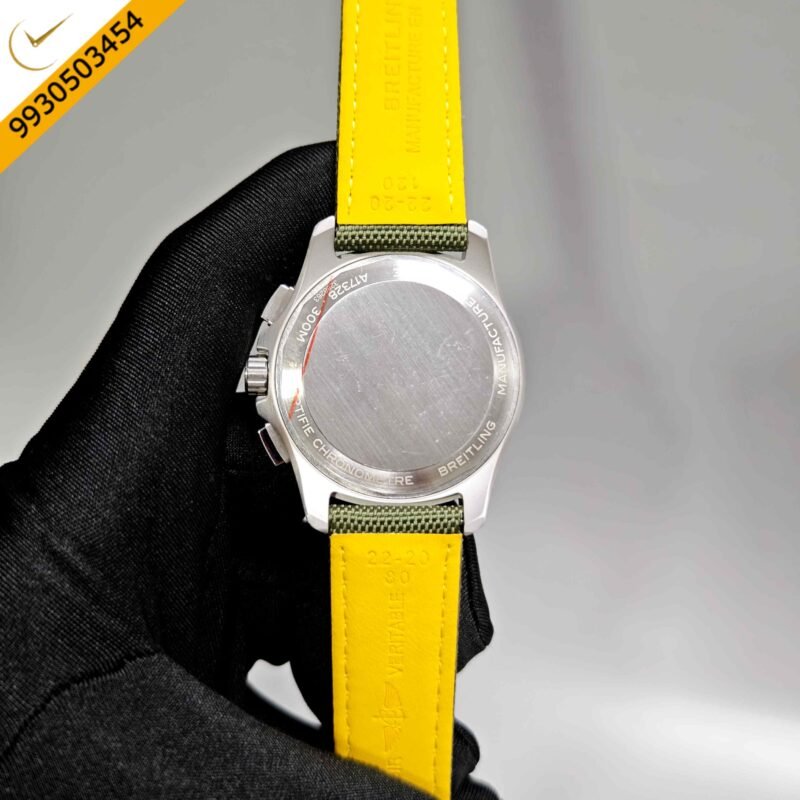 Breitling Avenger B01 Chronograph 44 Steel Green Dial Green Leather Strap Swiss Automatic Watch - Image 4