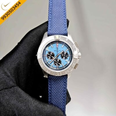 Breitling Avenger B01 Chronograph Steel Blue Dial Blue Leather Strap Swiss Automatic Watch