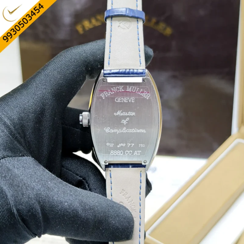Franck Muller Casablanka Vegas Blue Dial Blue Leather Strap Swiss Automatic Watch - Image 4