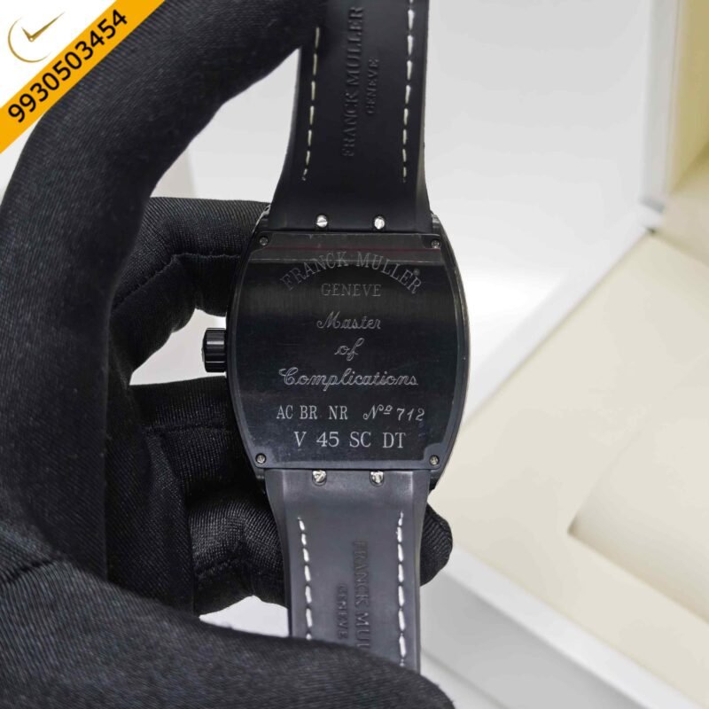 Franck Muller Vanguard Black PXL Black Dial Leather Strap Swiss Automatic Watch - Image 4