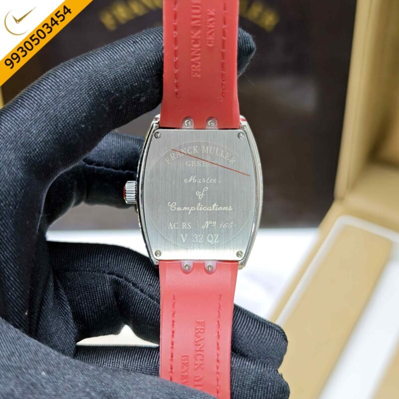 Franck muller cheap vanguard full diamond Steel Whte Diamond Dial Leather Strap Swiss Automatic Watch - Image 4