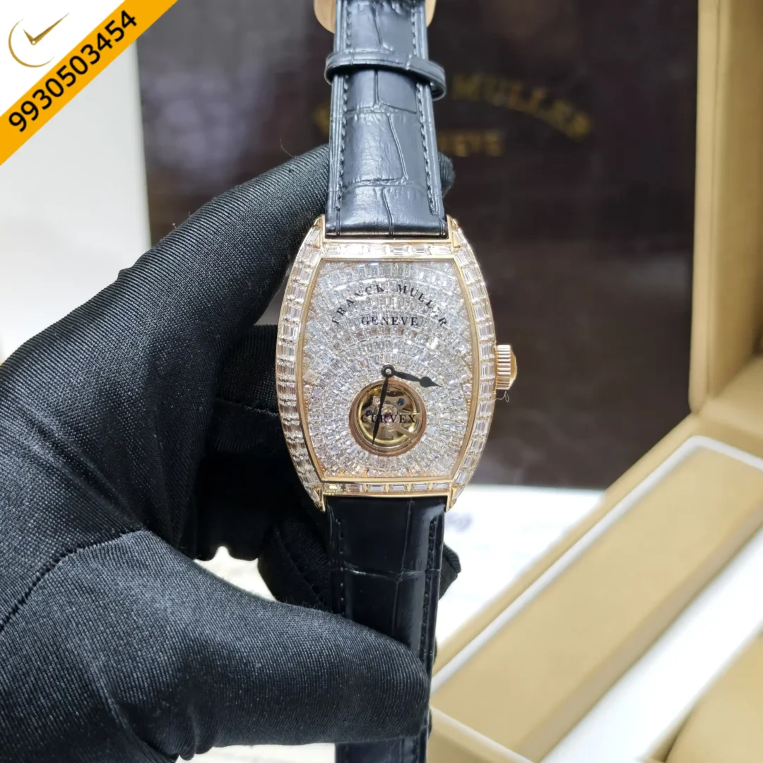 Frank Muller Grand Cintree Curvex Tourbillon White Dial Black Leather Strap Swiss Automatic Watch