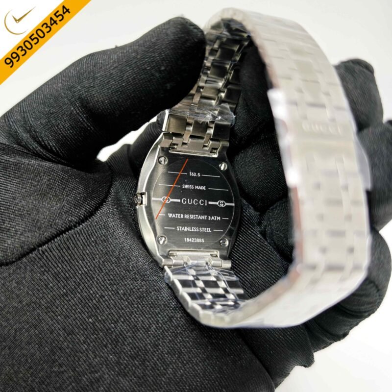 Gucci 25H White Diamond Bazel Stainless Steel Swiss Watch - Image 4