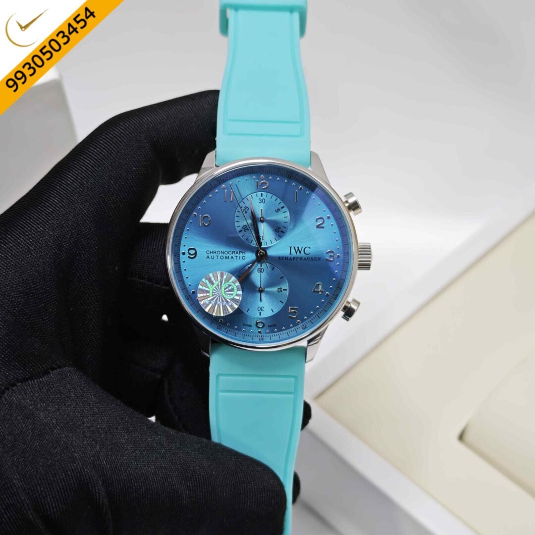 IWC Portugieser Chronograph Blue Dial Rubber trap Swiss Automatic Watch