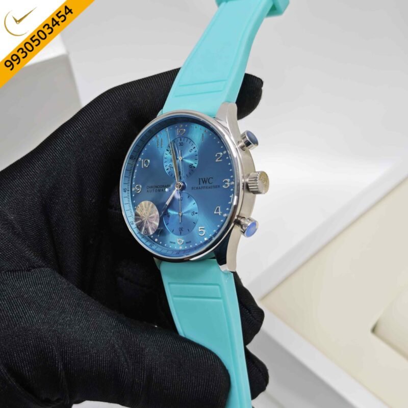 IWC Portugieser Chronograph Blue Dial Rubber trap Swiss Automatic Watch - Image 2