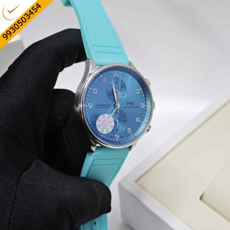 IWC Portugieser Chronograph Blue Dial Rubber trap Swiss Automatic Watch - Image 3