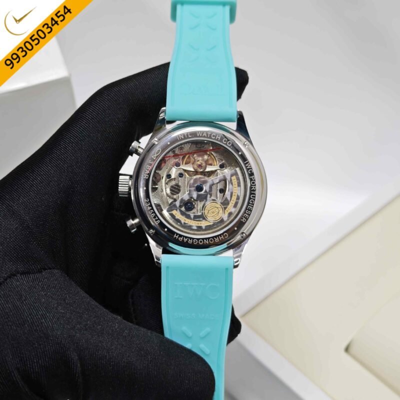 IWC Portugieser Chronograph Blue Dial Rubber trap Swiss Automatic Watch - Image 4