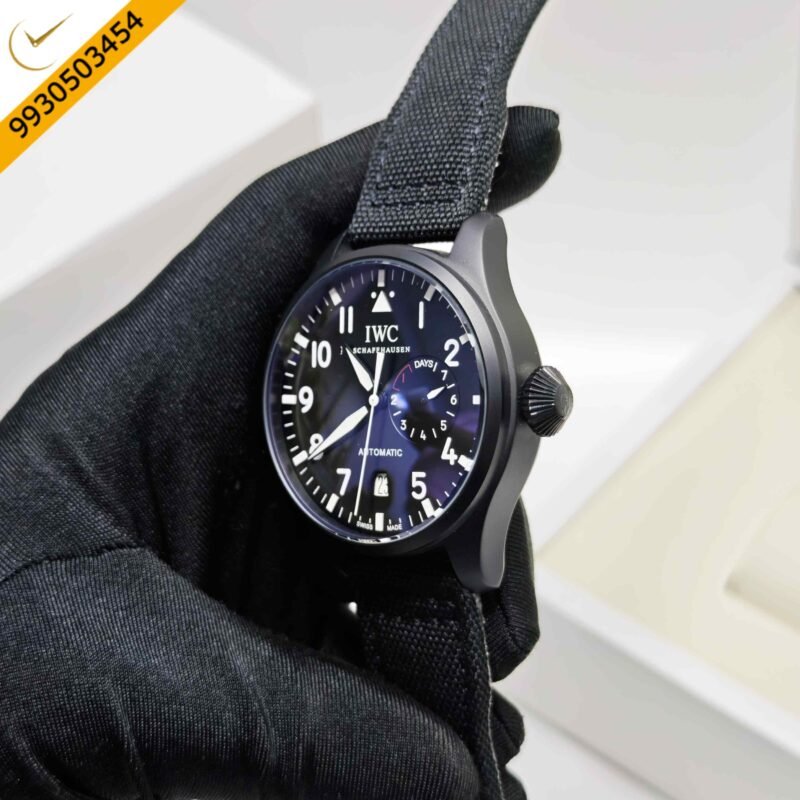 IWC Schaffhausen Big Pilot Top Gun Black Dial Black Nylon Strap Swiss Automatic Watch - Image 2