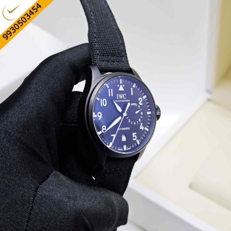 IWC Schaffhausen Big Pilot Top Gun Black Dial Black Nylon Strap Swiss Automatic Watch - Image 3