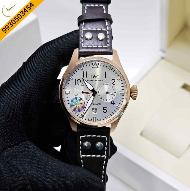 IWC Schaffhausen Big Pilot Top Gun Rose Gold White Dial Swiss Automatic Watch