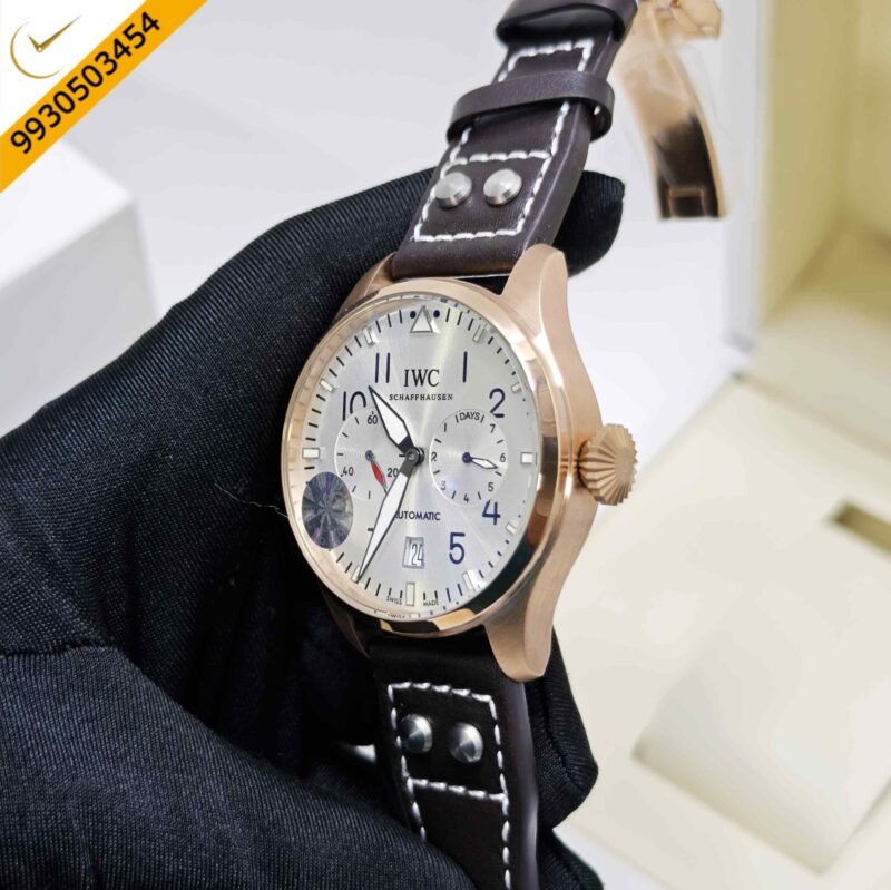 IWC Schaffhausen Big Pilot Top Gun Rose Gold White Dial Swiss Automatic Watch - Image 2