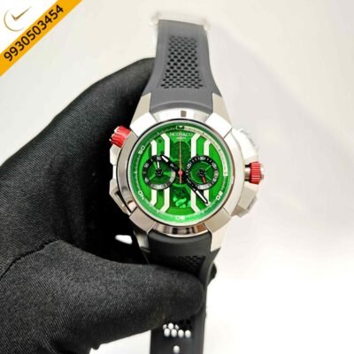 Jacob & Co Epic X Chronograph Green Dial Black Rubber Strap Swiss Watch