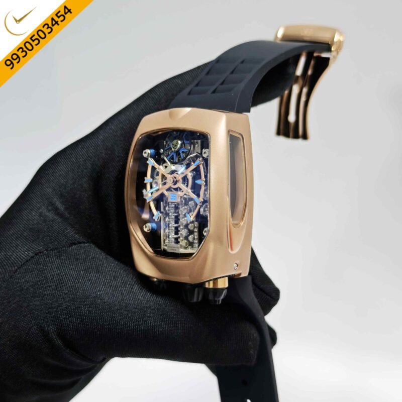 Jacob & Co. Bugatti Chiron Tourbillon Rose Gold Black Rubber Strap Swiss Automatic Watch - Image 2