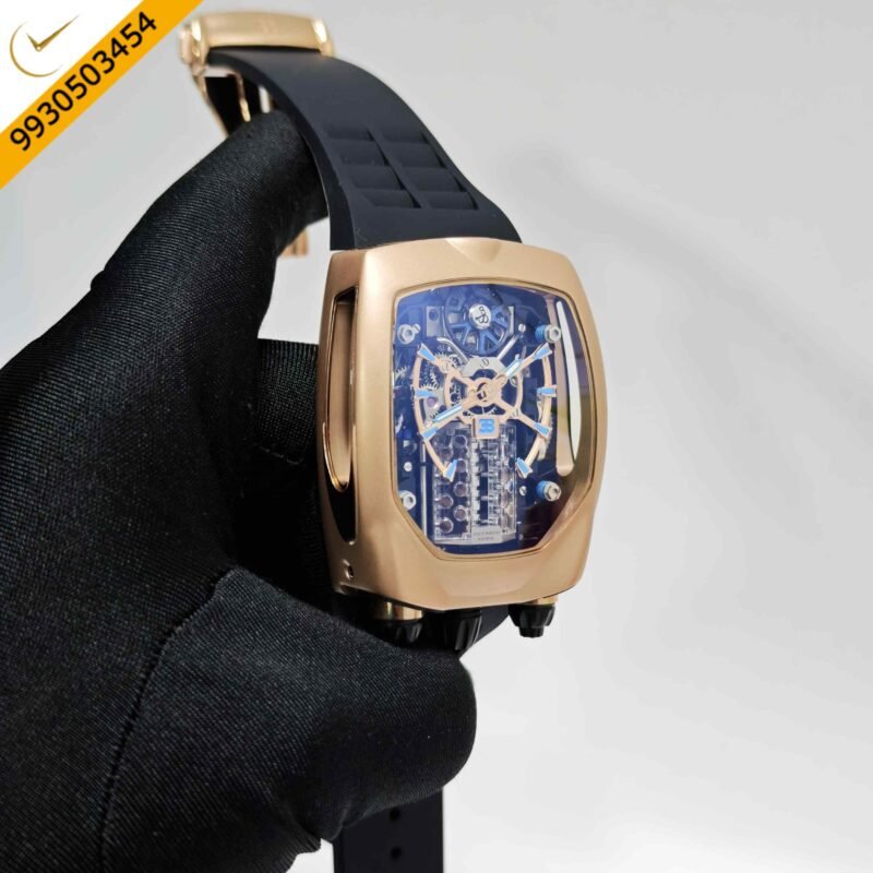 Jacob & Co. Bugatti Chiron Tourbillon Rose Gold Black Rubber Strap Swiss Automatic Watch - Image 3