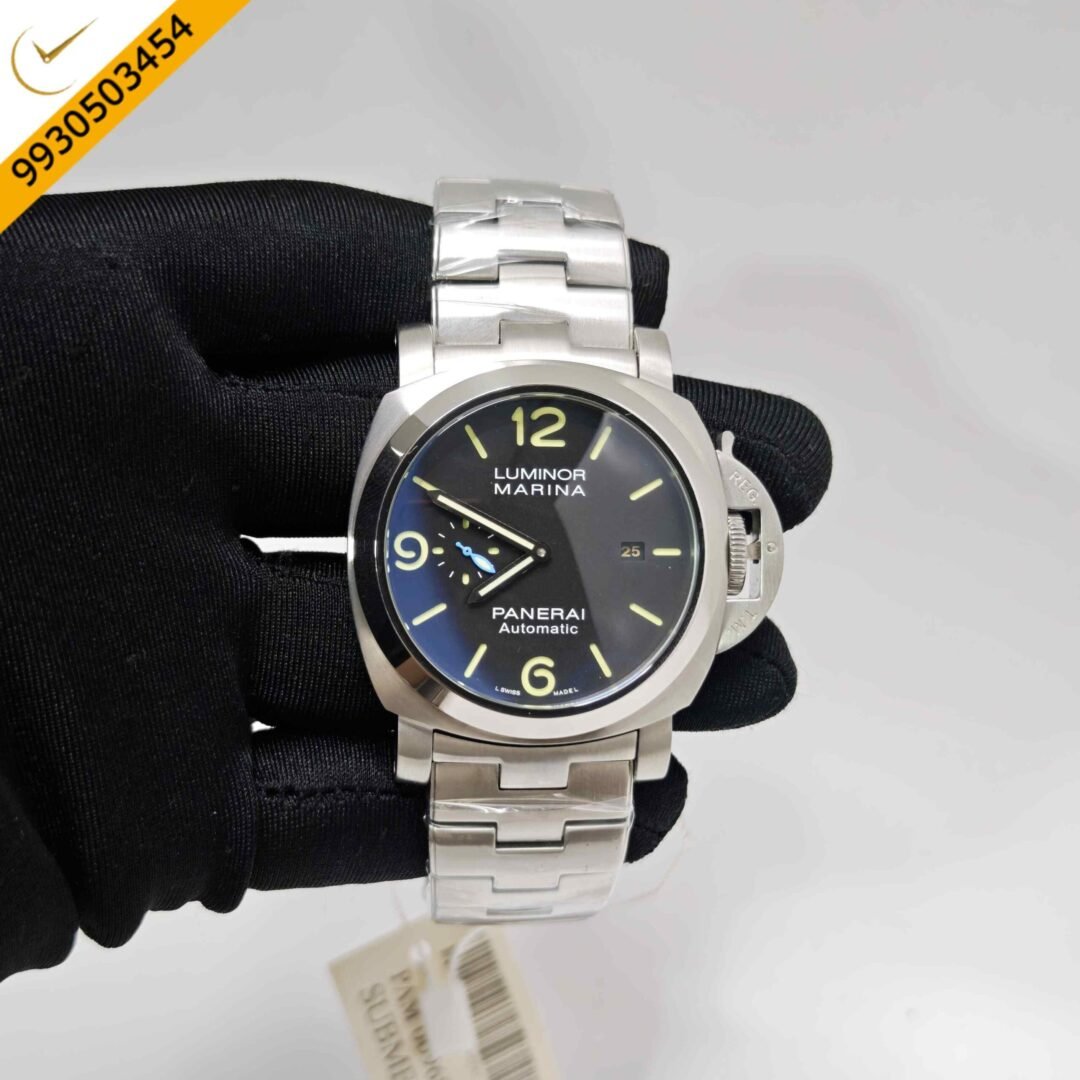 Luminor Panerai Marina Officine PAM 01562 Steel Black Dial Stainless Steel Strap Swiss Automatic Watch
