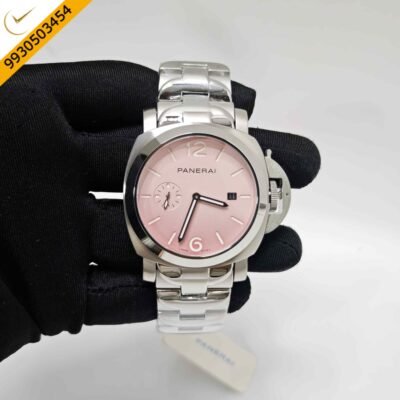 Luminor Panerai Marina Officine PAM01314 Steel Pink Dial Stainless Steel Strap Swiss Automatic Watch