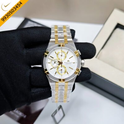 Maurice Lacroix Aikon Chronograph Steel White Dial Dual Tone Swiss Watch
