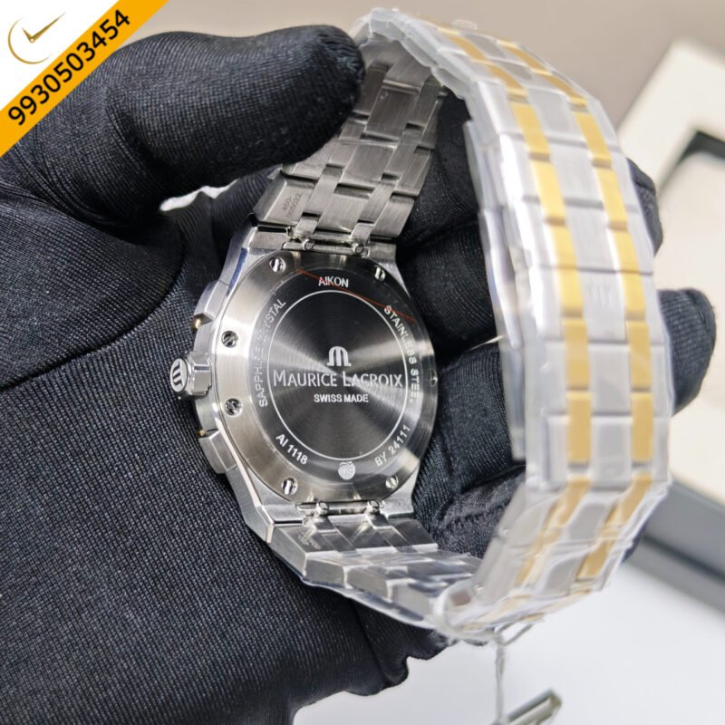 Maurice Lacroix Aikon Chronograph Steel White Dial Dual Tone Swiss Watch - Image 4